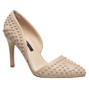FRENCH CONNECTION Studded Heels Nude D Orsay Party Pumps Stiletto 8.5